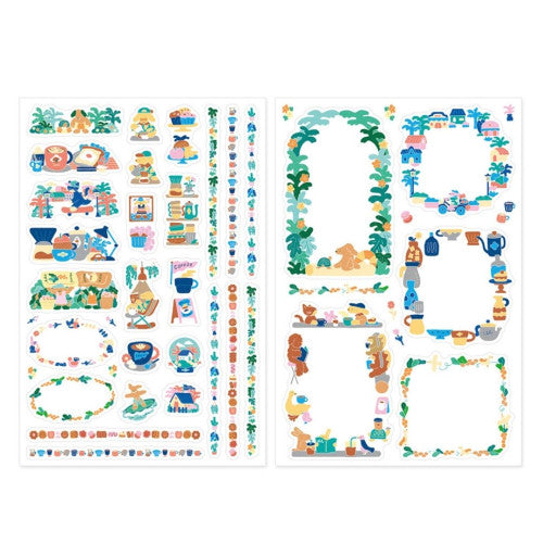 Yuru Log Decoration Stickers Set - Coffee Shop