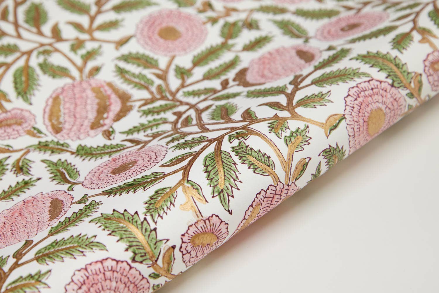 Marigold Glitz Blush Block Printed Wrapping Paper Sheet by penny black