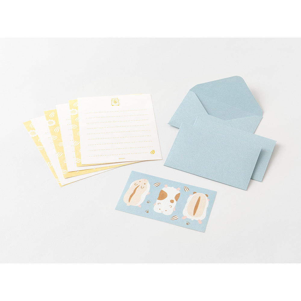 Midori Mini Letter Writing Paper & Envelope Set - Hungry Hamster By Penny Black