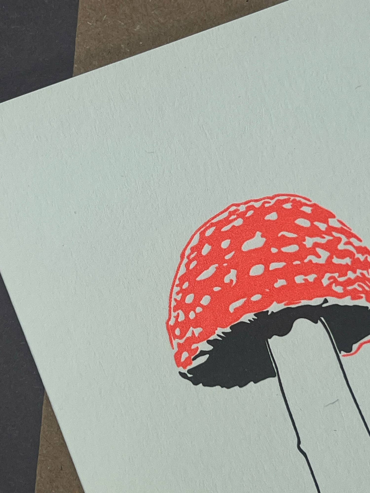 Fungi Toadstool Little Letterpress  close up Notecard by penny black