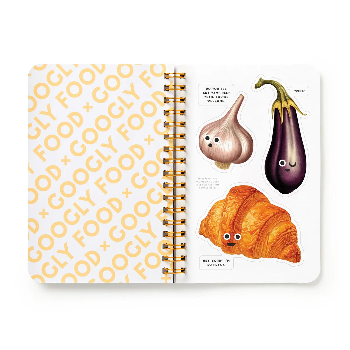 Googly Food Sticker Book - inside view by penny black
