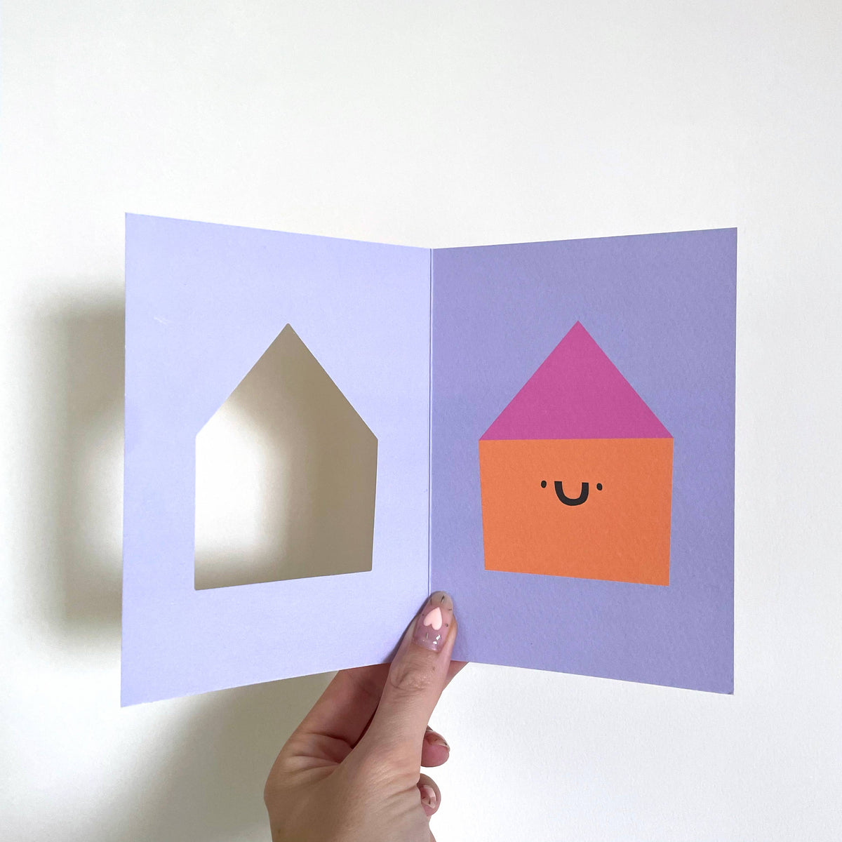 Happy Home Cute Cut Out Housewarming Card - showing inside  by penny black