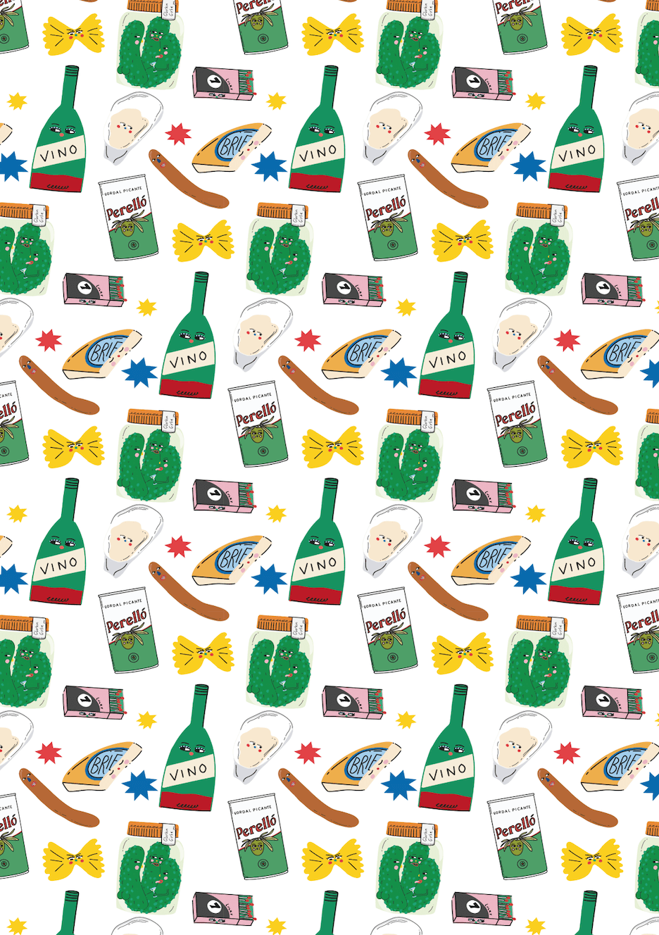 Deli Wrapping Paper Sheet by penny black showing the whole sheet pattern