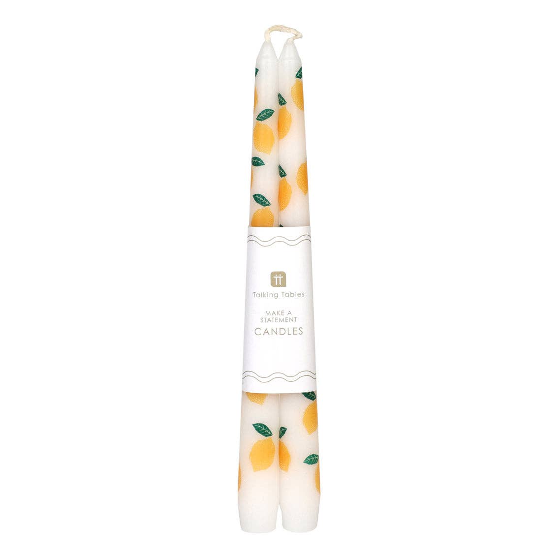 Lemons Dinner Candles 2 Pk showing in packaging
