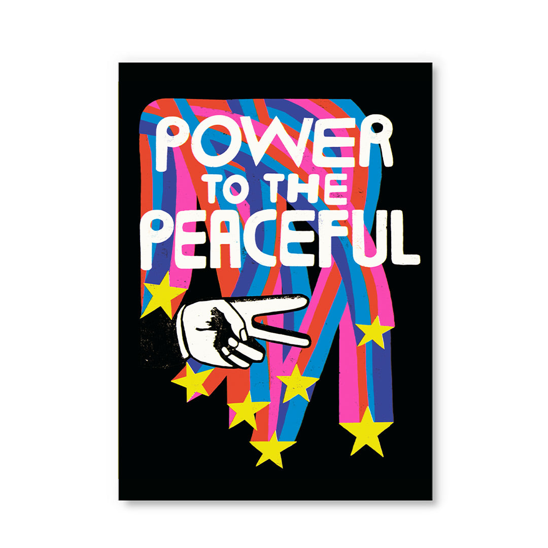 Power To The Peaceful Postcard By Penny Black