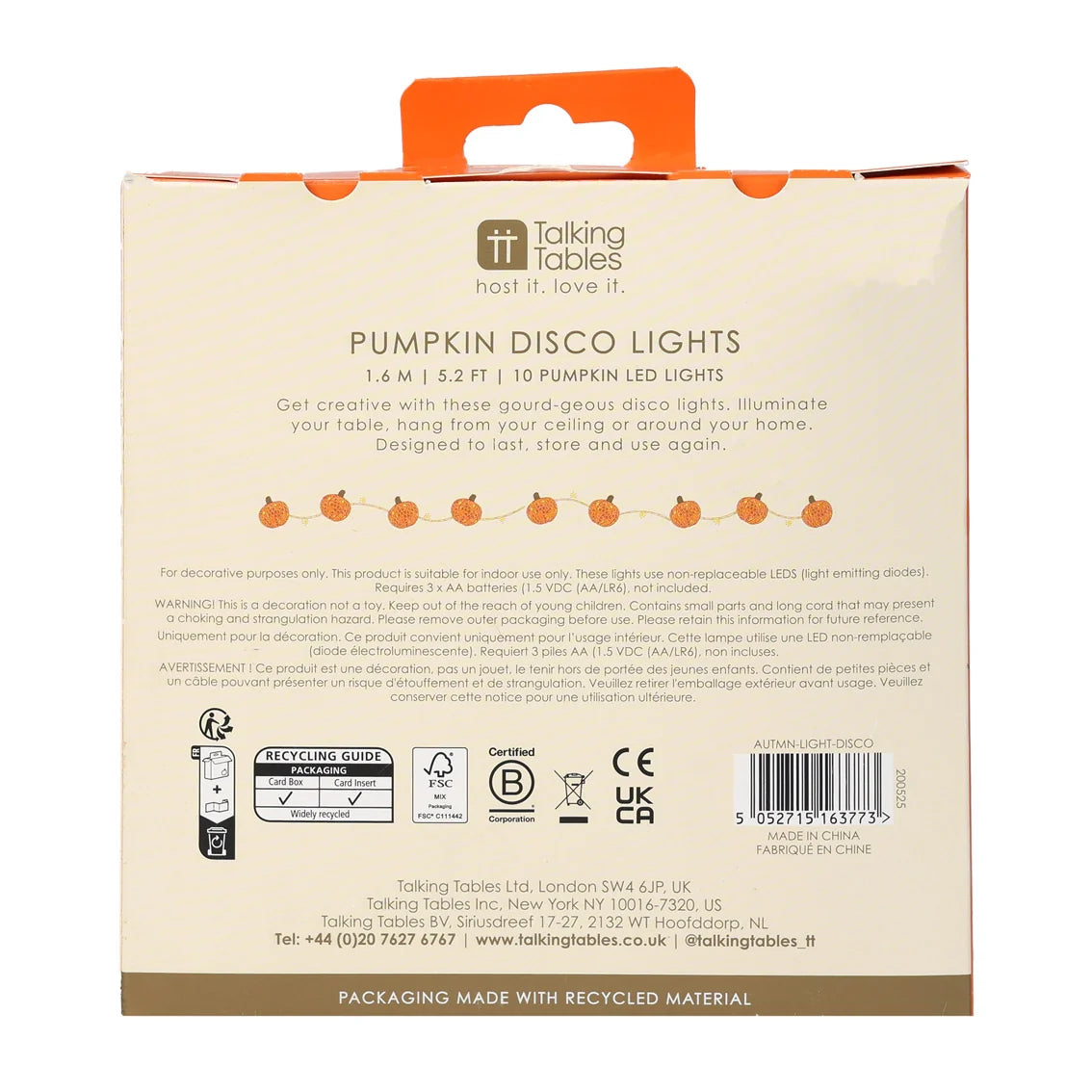 Pumpkin Disco String Lights 1.6m By Penny Black