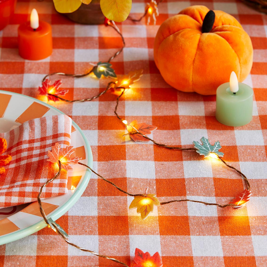 Autumn Hues 2m Felt Leaf String Lights By Penny Black