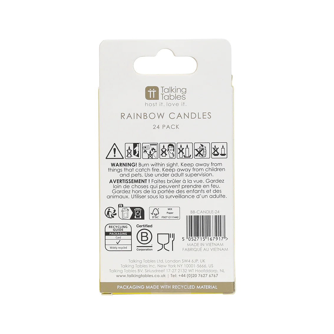 Rainbow Birthday Candles 24 Pack By Penny Black