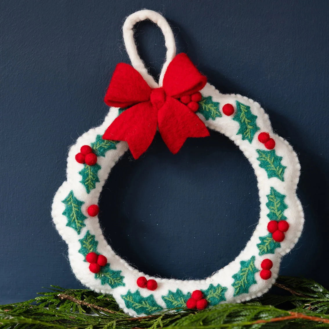 Holly Sprigs Felt Christmas Wreath By Penny Black
