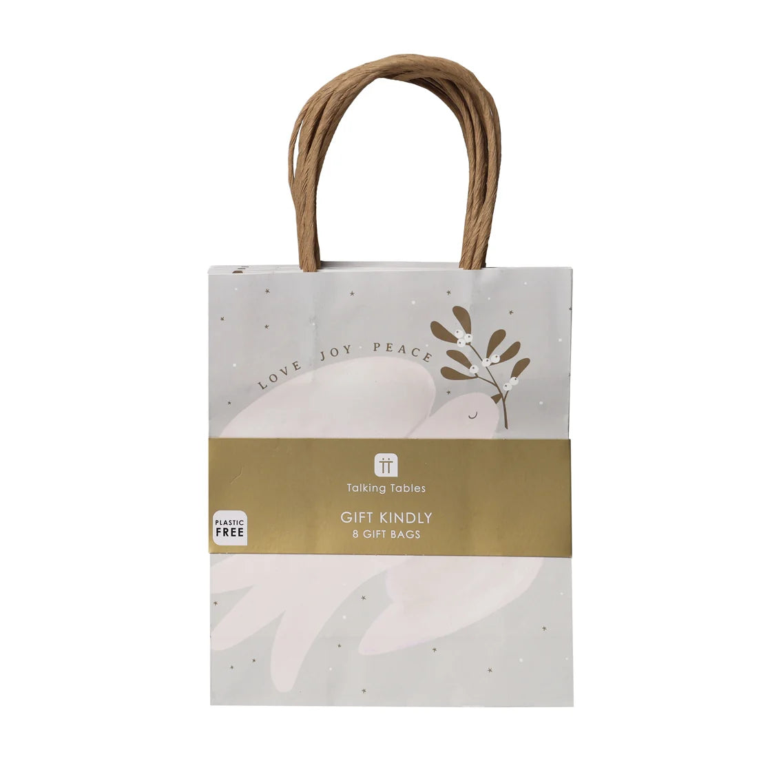 Mistletoe White Dove Christmas Paper Gift Bag - 8 Pk By Penny Black