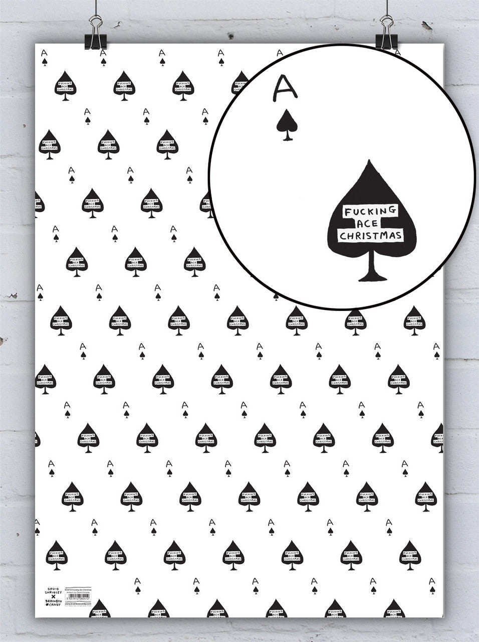 Fucking Ace Christmas David Shrigley Wrapping Paper by penny black