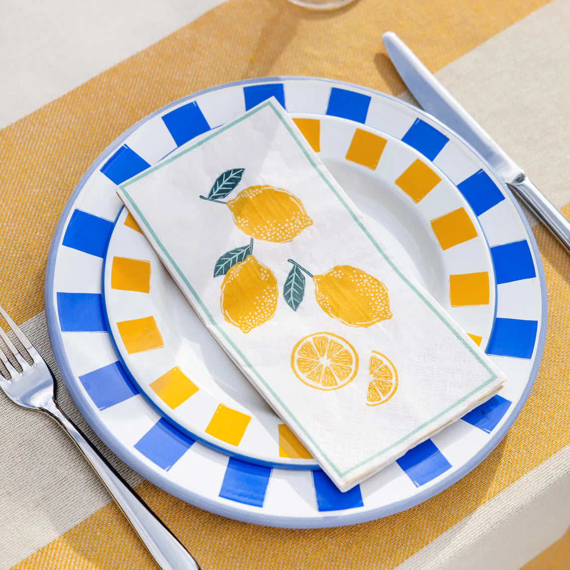 Lemon Long Lunch Paper Napkins 16 Pack By Penny Black