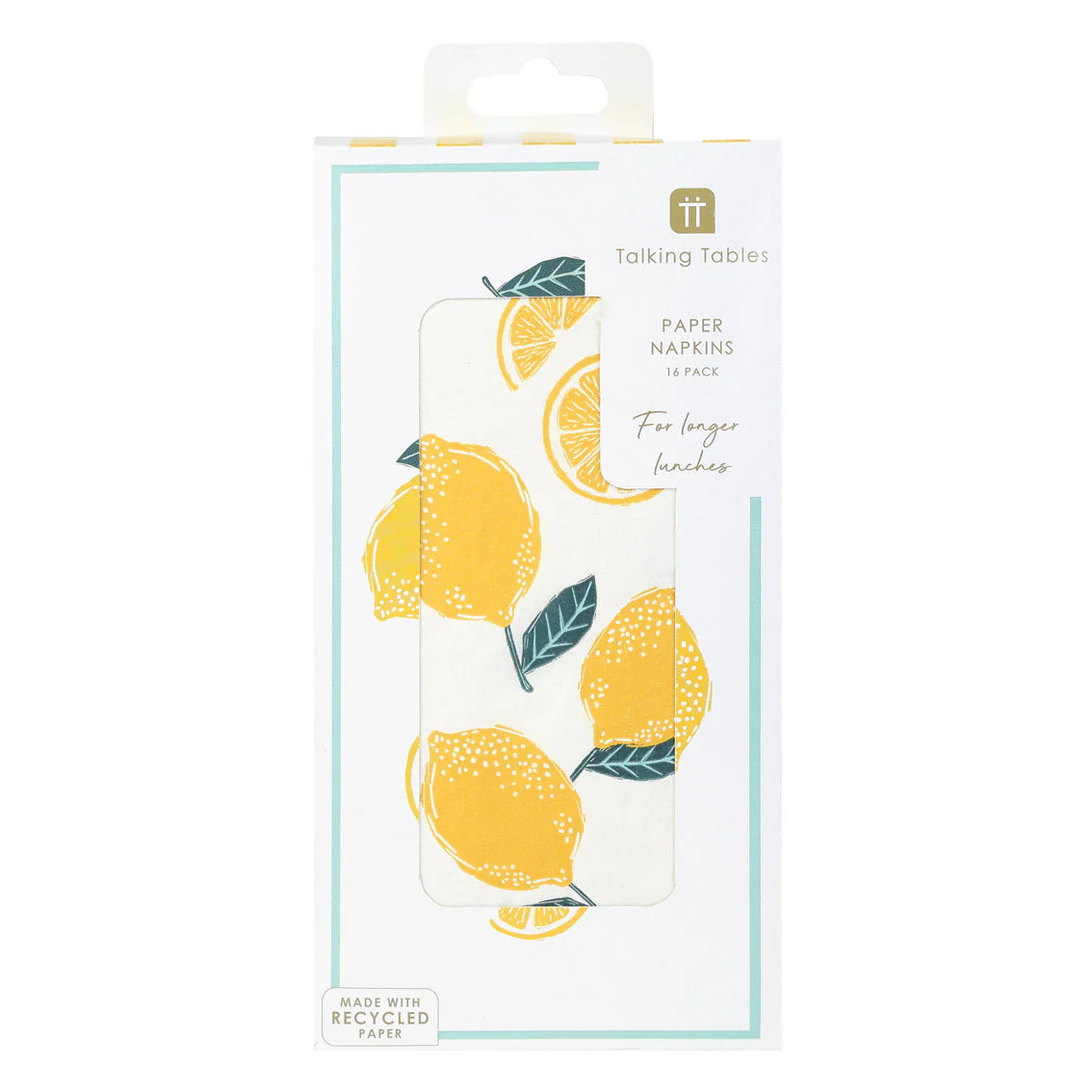 Lemon Long Lunch Paper Napkins 16 Pack By Penny Black