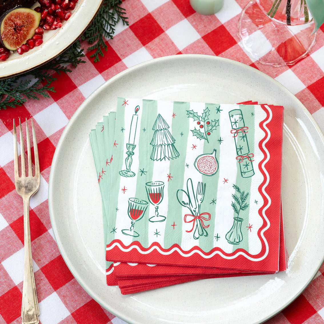 Bon Noel Christmas Paper Napkins 20 Pk By Penny Black