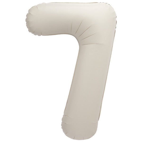 Large 34" Number Foil Balloon number 7 matt nude - penny Black