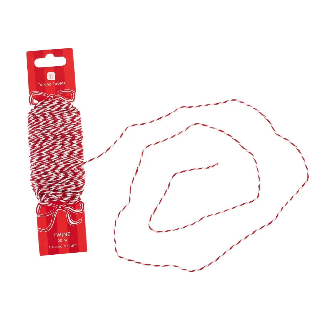 Red & White Candy Stripe Festive Twine - 20m By Penny Black