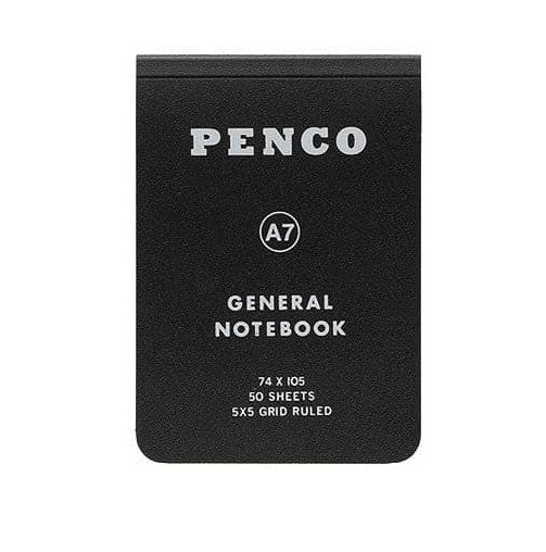 Penco Soft PP A7 Grid Notebook By Penny Black in black
