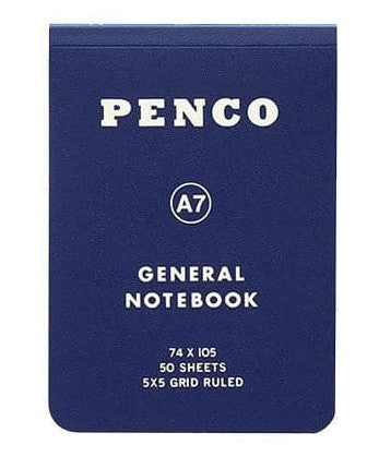 Penco Soft PP A7 Grid Notebook By Penny Black in navy