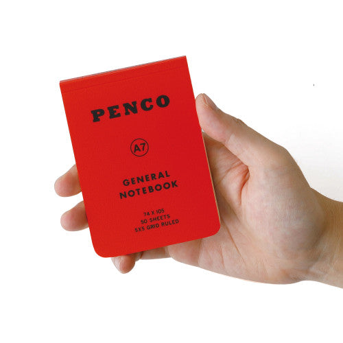 Penco Soft PP A7 Grid Notebook By Penny Black in red
