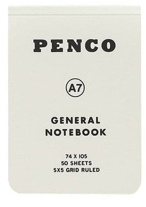 Penco Soft PP A7 Grid Notebook By Penny Black in white