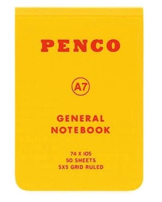 Penco Soft PP A7 Grid Notebook By Penny Black in yellow