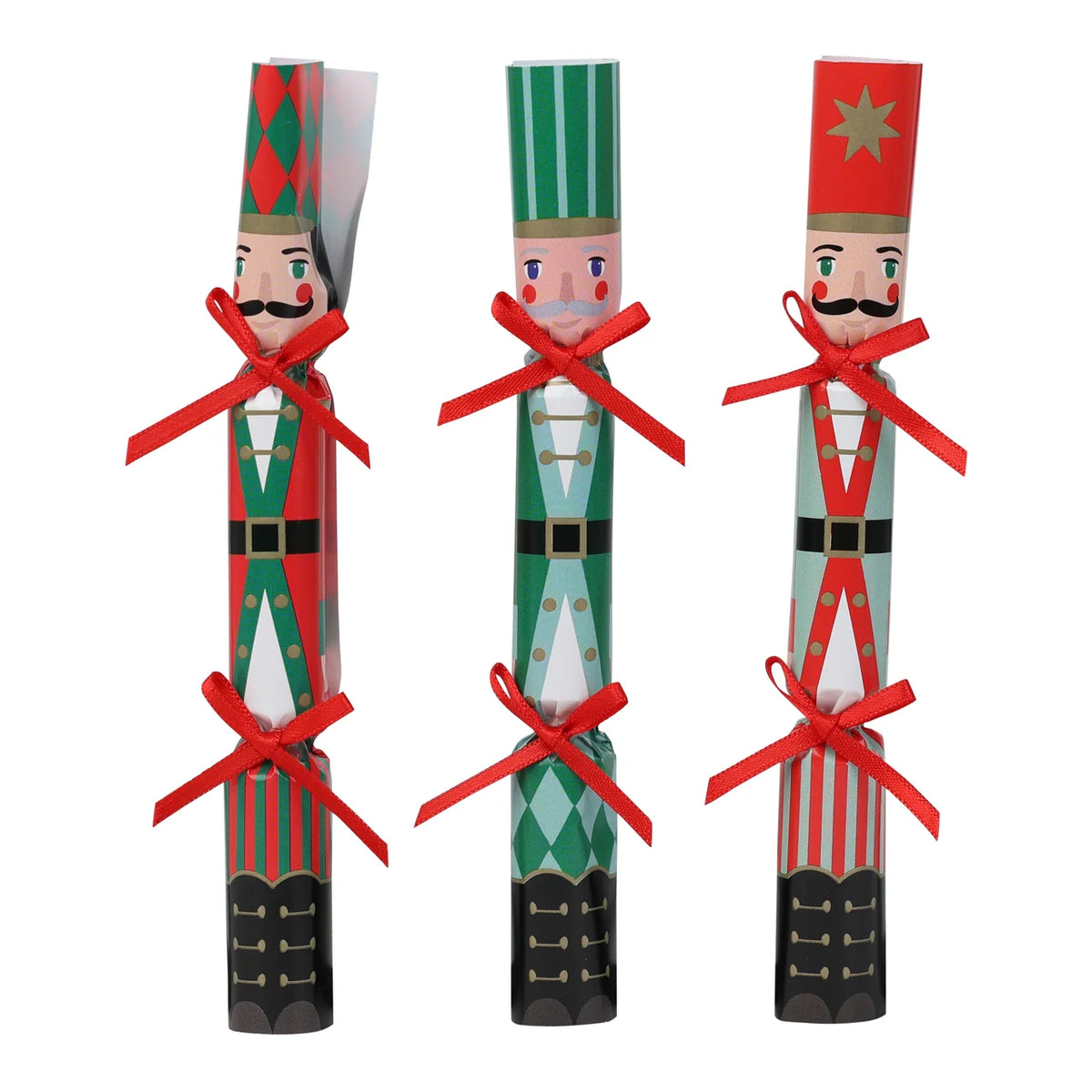 Green & Red Nutcracker Saucer Crackers 8 Pk By Penny Black