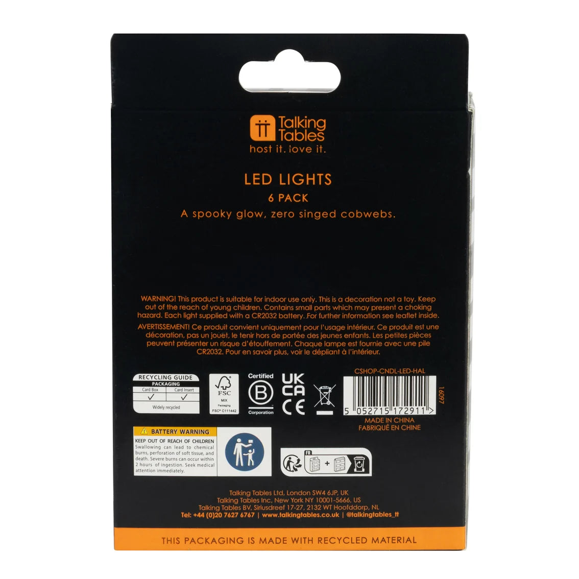 Halloween Reusable Flameless LED Tealight Candle - 6 Pk By Penny Black
