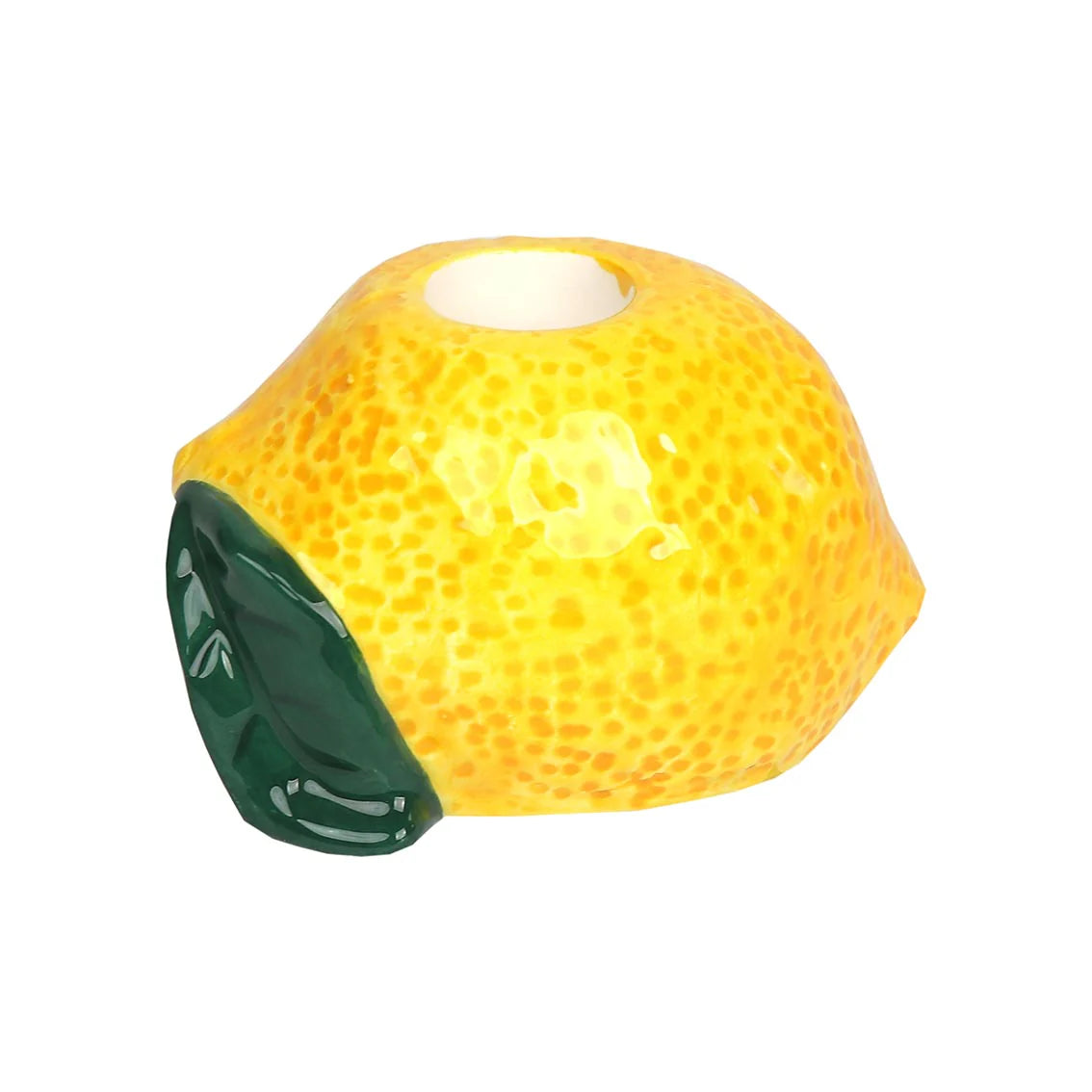 Bon Appetit Lemon Ceramic Candle Holder By Penny Black