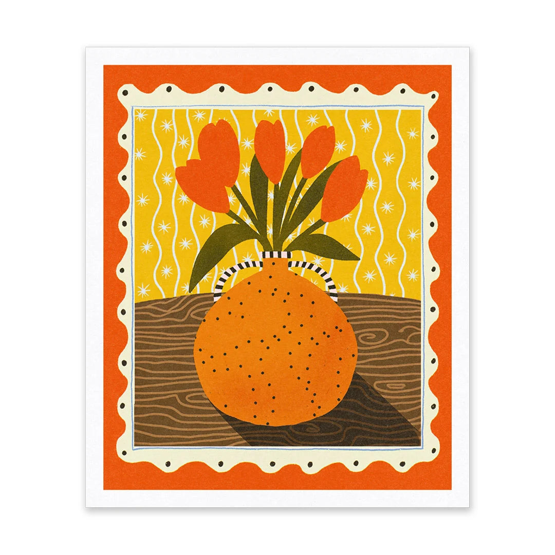 Tulips Vase Riso Print | Penny Black