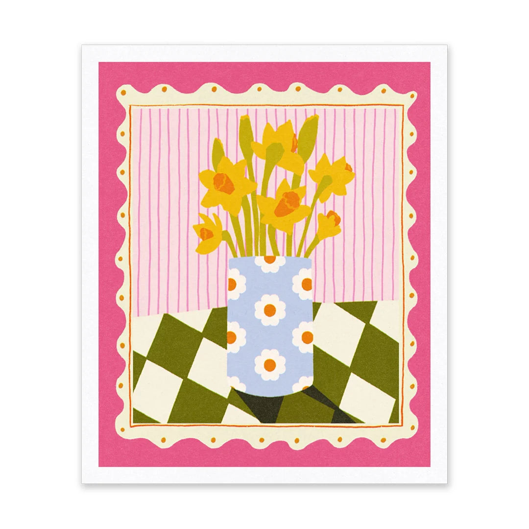 Daffodils Vase Riso Print | Penny Black