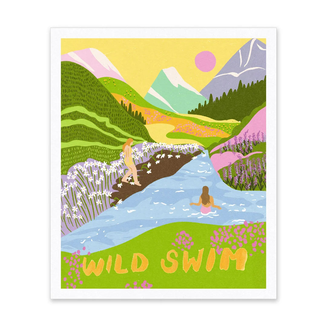 Wild Swim Riso Print | Penny Black