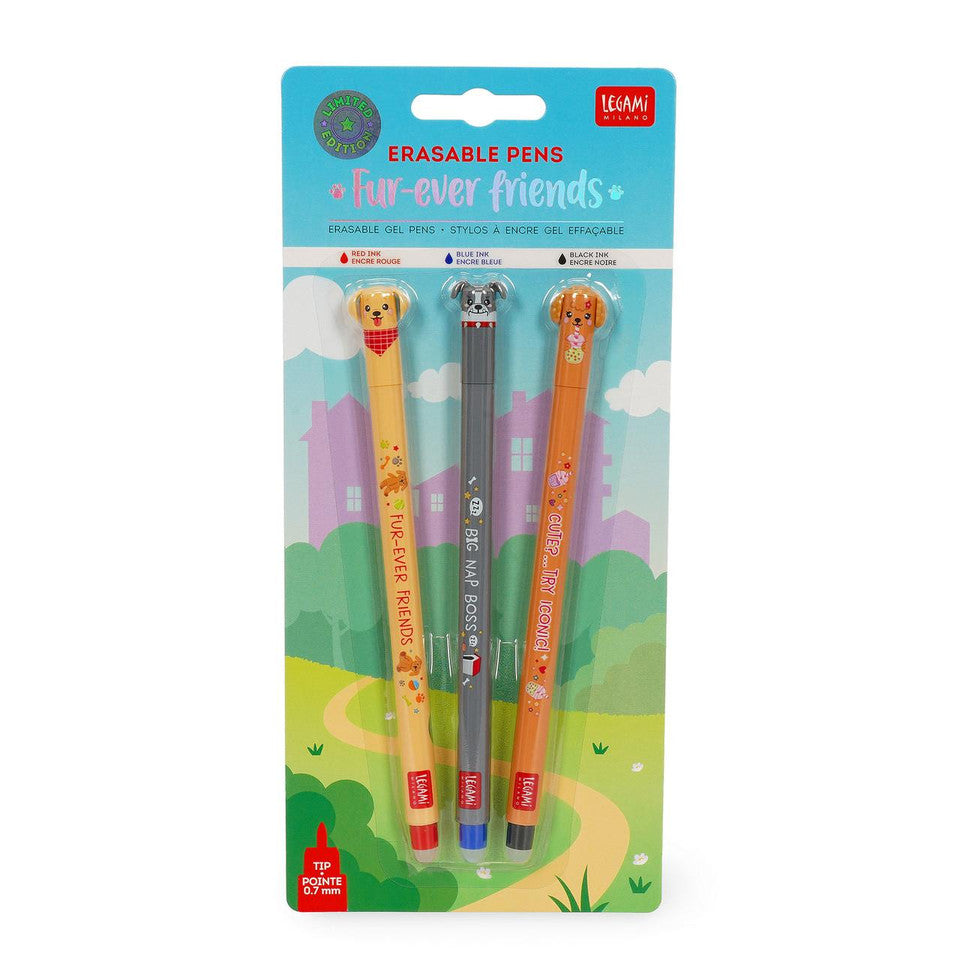 Legami Fur-ever Friends Dogs Gel Pens 3 Pack By Penny Black