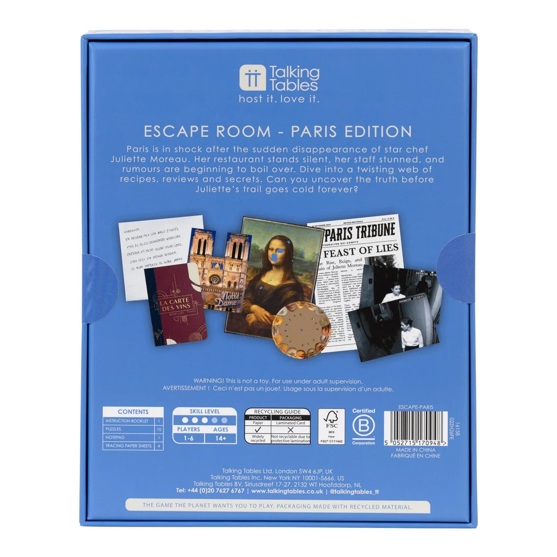 Mini Escape Room Game - Paris Edition By Penny Black