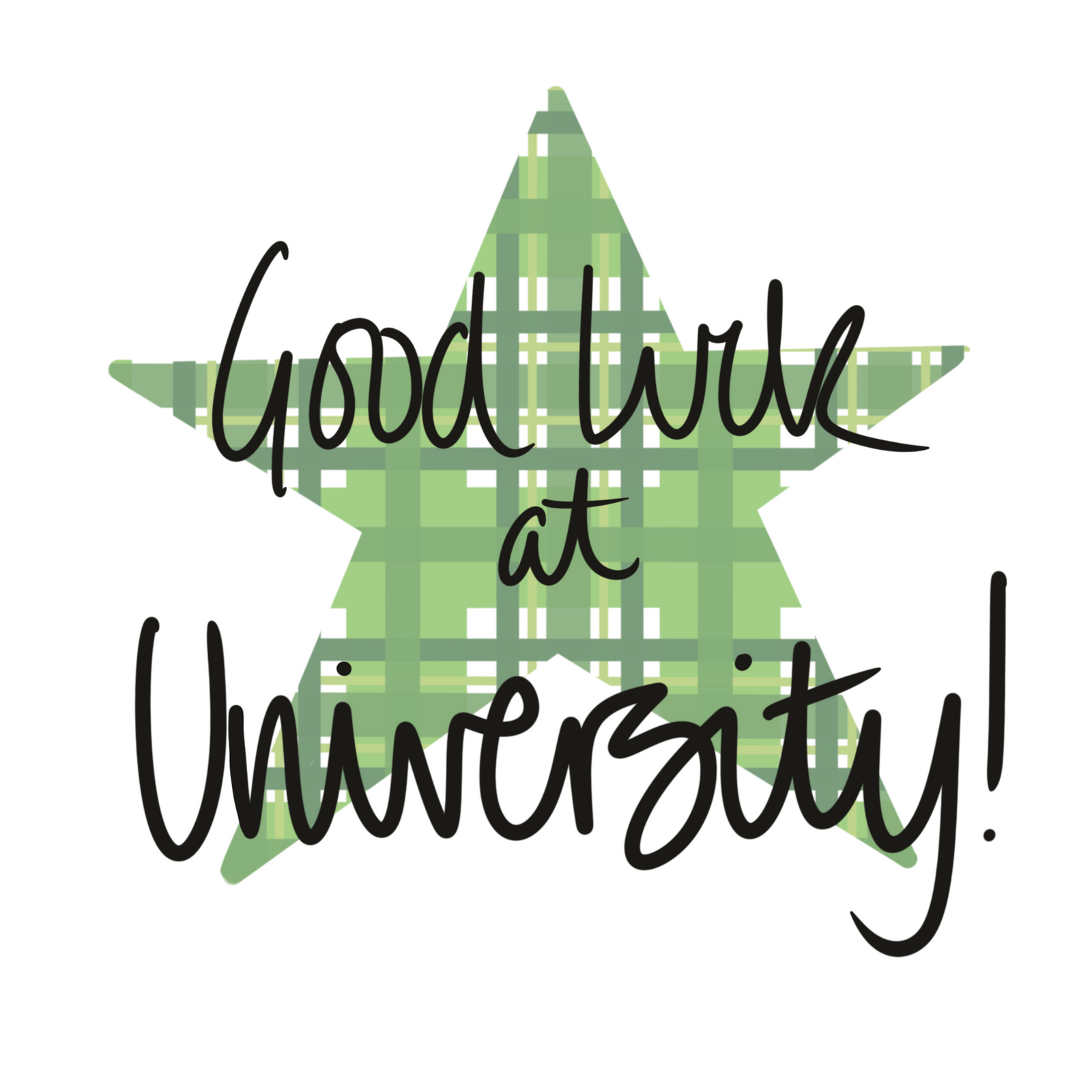 Good Luck at University Tartan Star Card by penny black