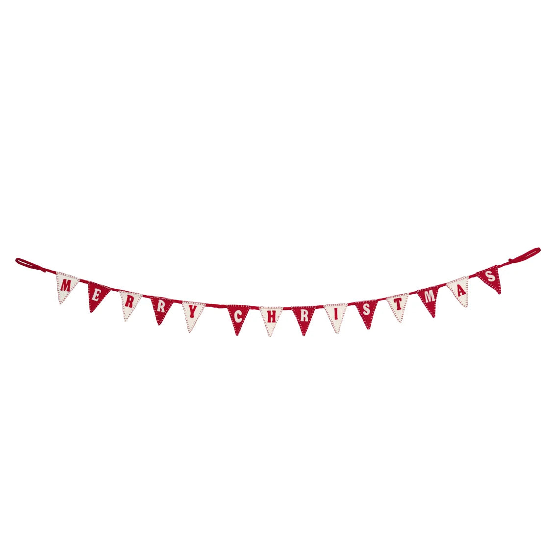 Red & Cream Merry Christmas Felt Bunting 2m By Penny Black