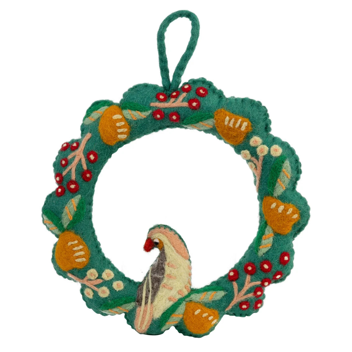 Partridge & Pear Felt Christmas Wreath By Penny Black