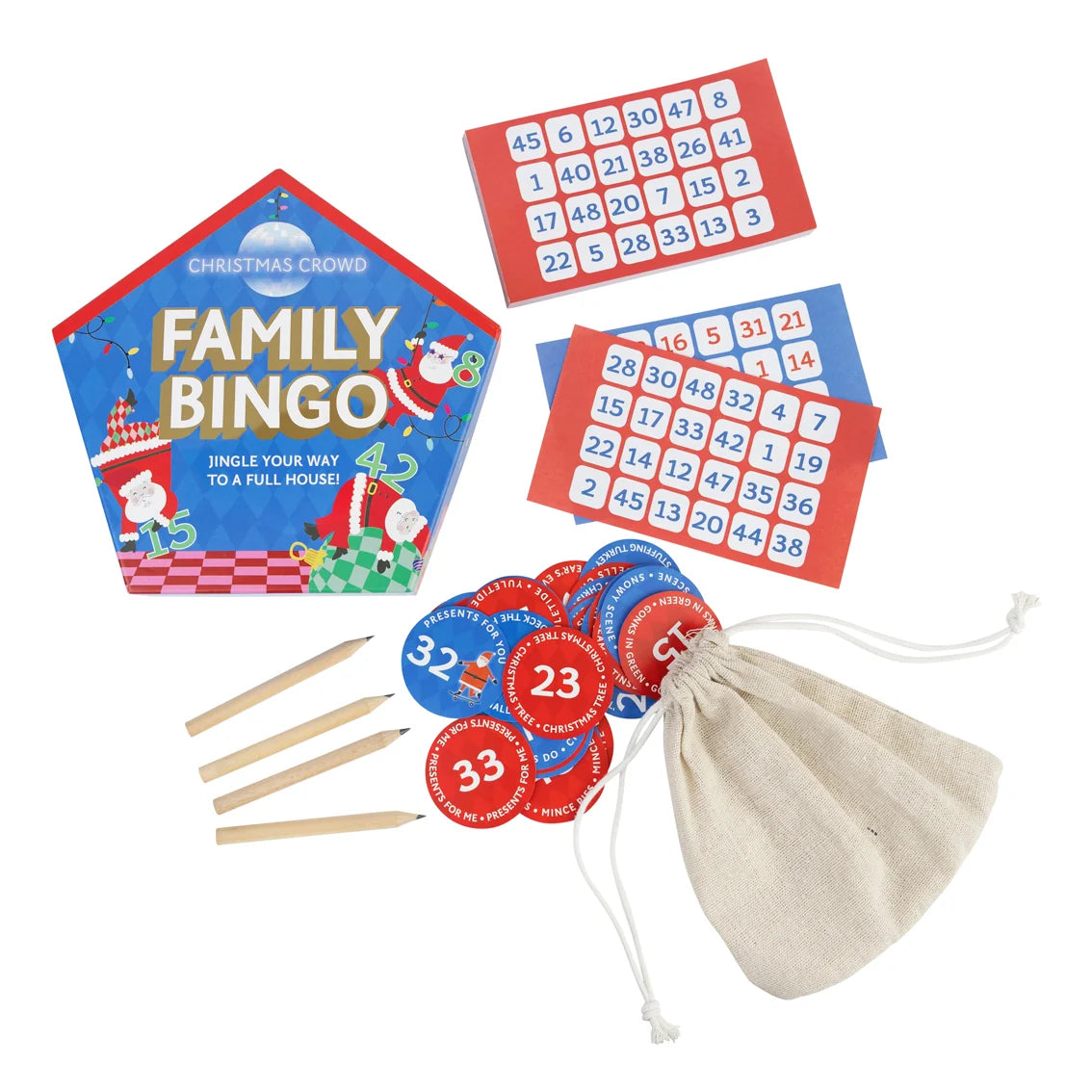 Christmas Crowd Family Bingo Game By Penny Black