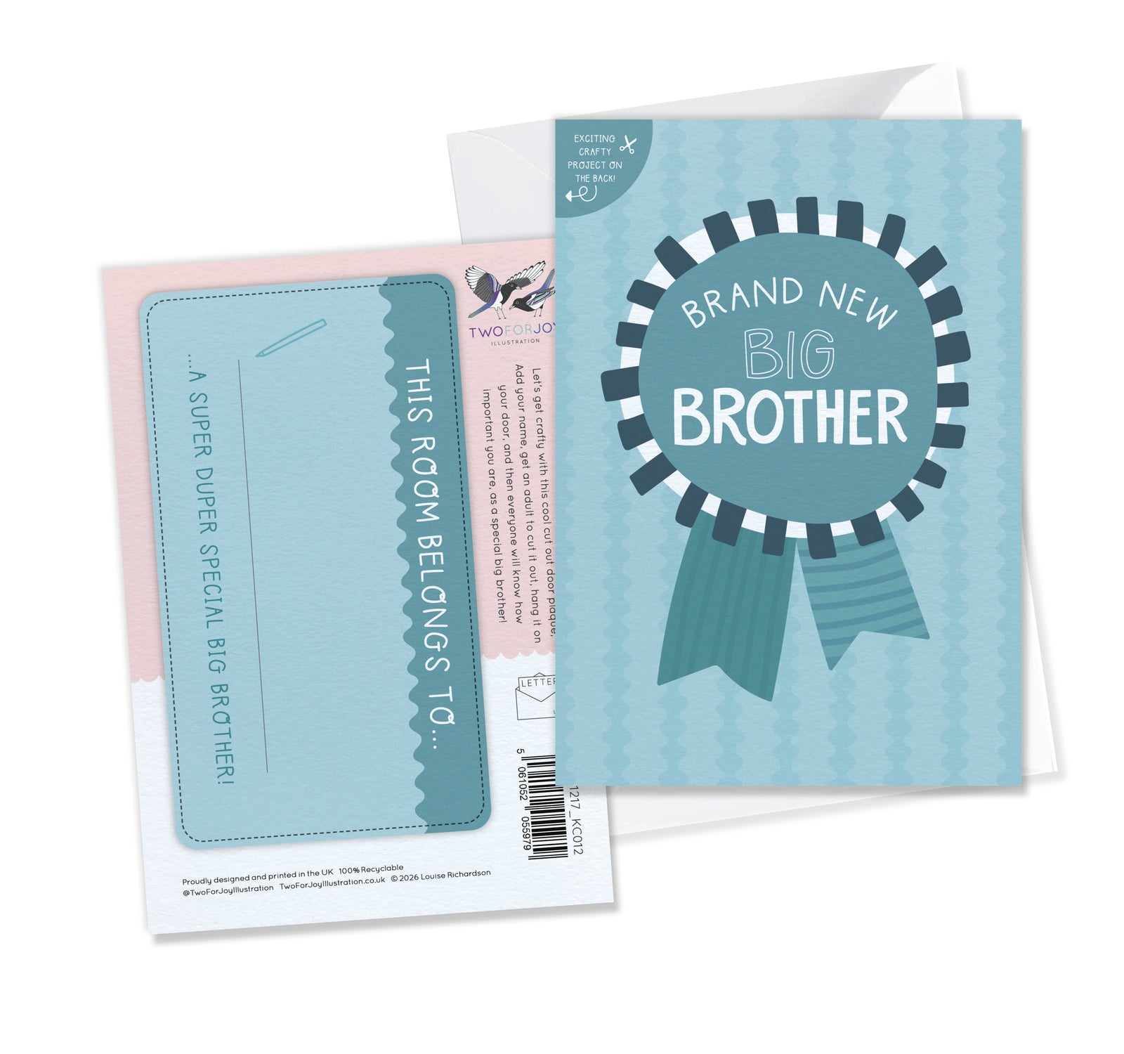 Brand New Big Brother New Sibling Card With Crafty Cut Out By Penny Black