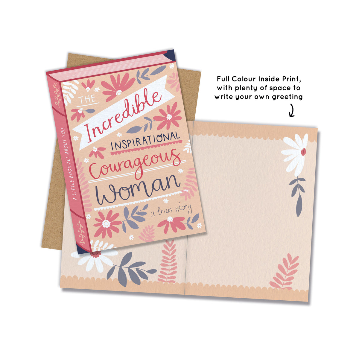 Incredible Inspirational Courageous Woman Book Card By Penny Black