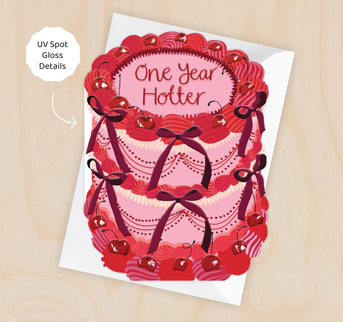 One Year Hotter Cake Shaped Birthday Card By Penny Black