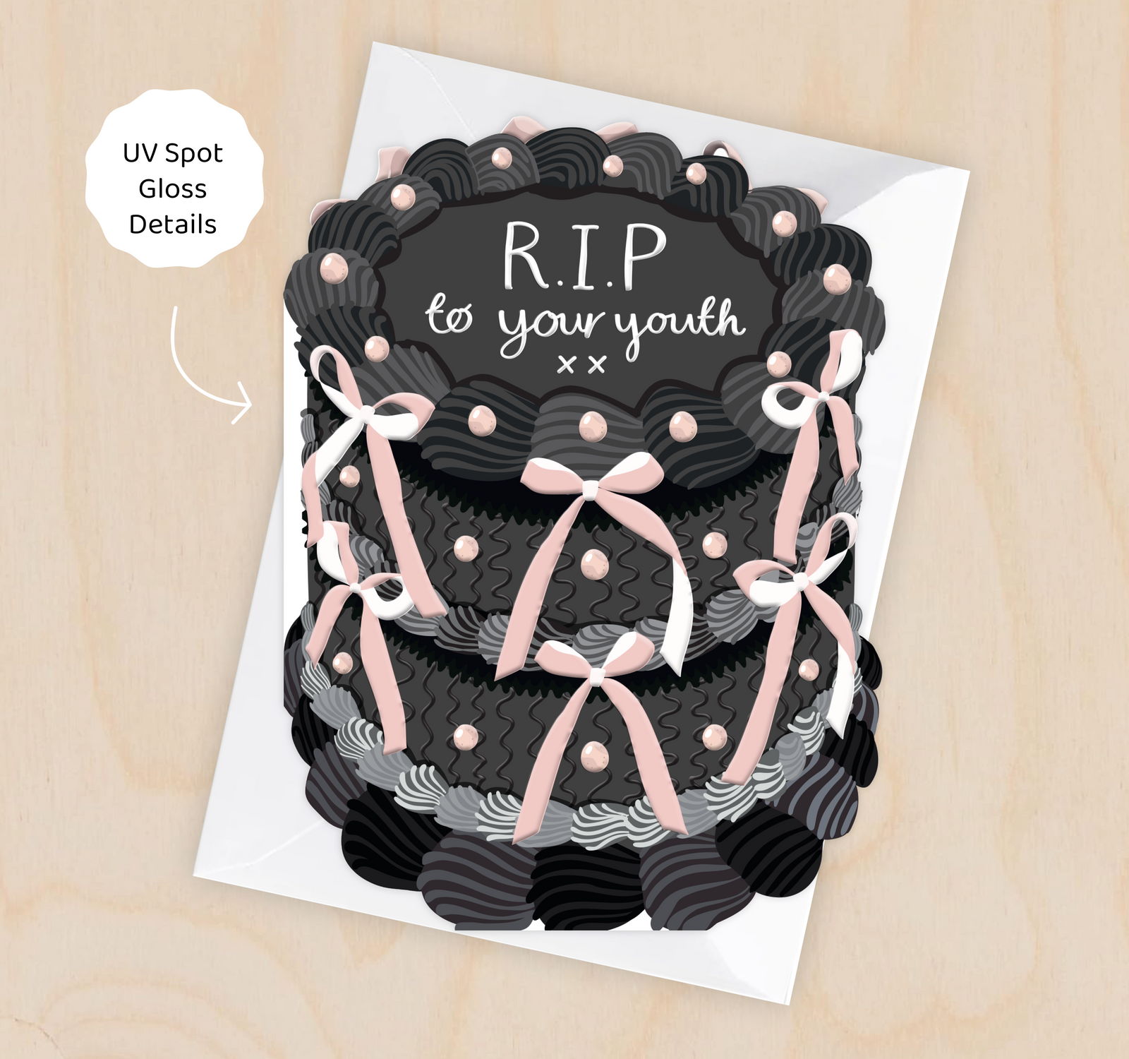 RIP To Your Youth Cake Shaped Birthday Card By Penny Black