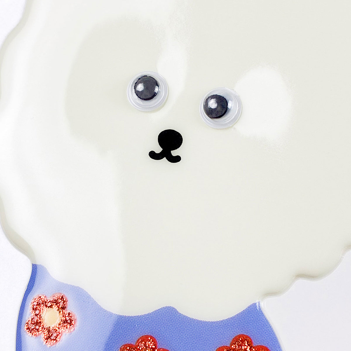 Greeting Life Googly Eye Sticker - Bichon Frisé Dog by penny black close up