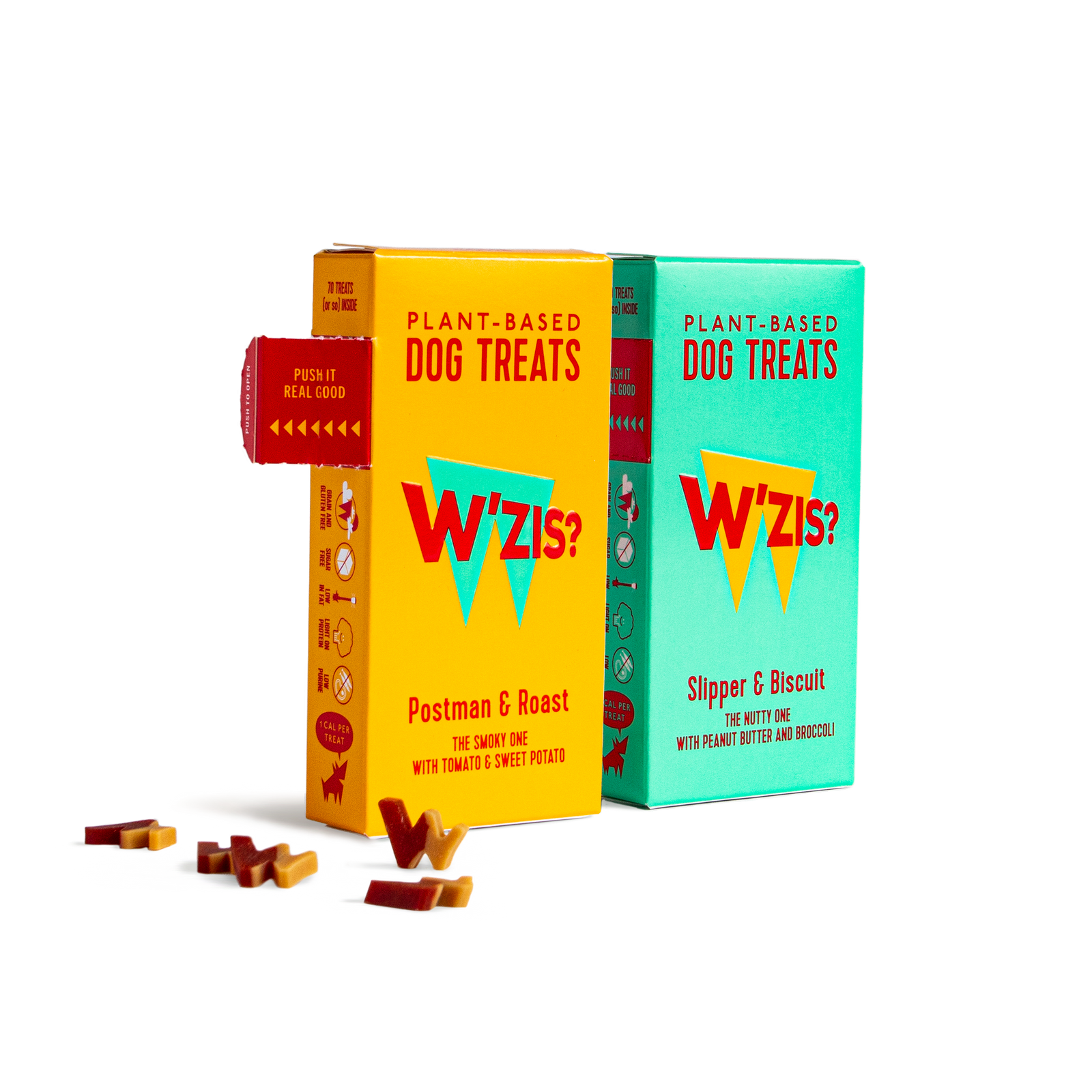 W'ZIS Dog Treats Without Meat - Slipper & Biscuit and Postman & Roast by penny black