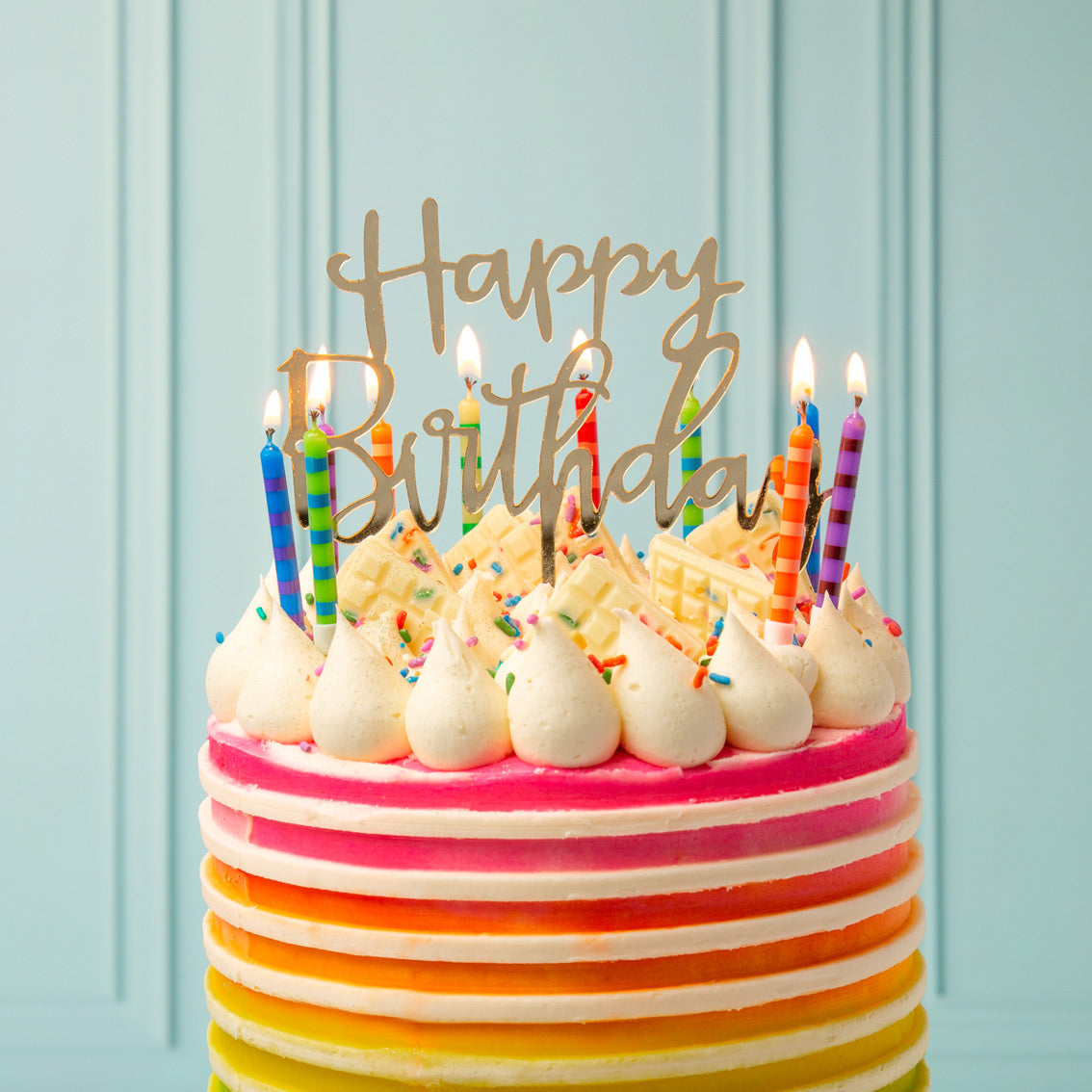 Birthday Bash Striped Candles