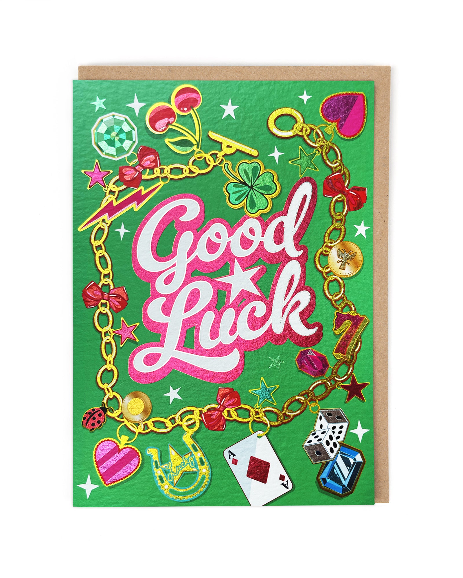 Lucky Charm Bracelet Good Luck Card by penny black