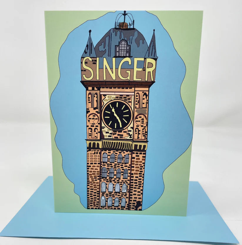 Singer Clock Clydebank Art Card by penny black