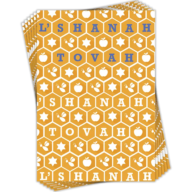 Honeycomb L'Shanah Tovah Jewish New Year Cards 6 Pk