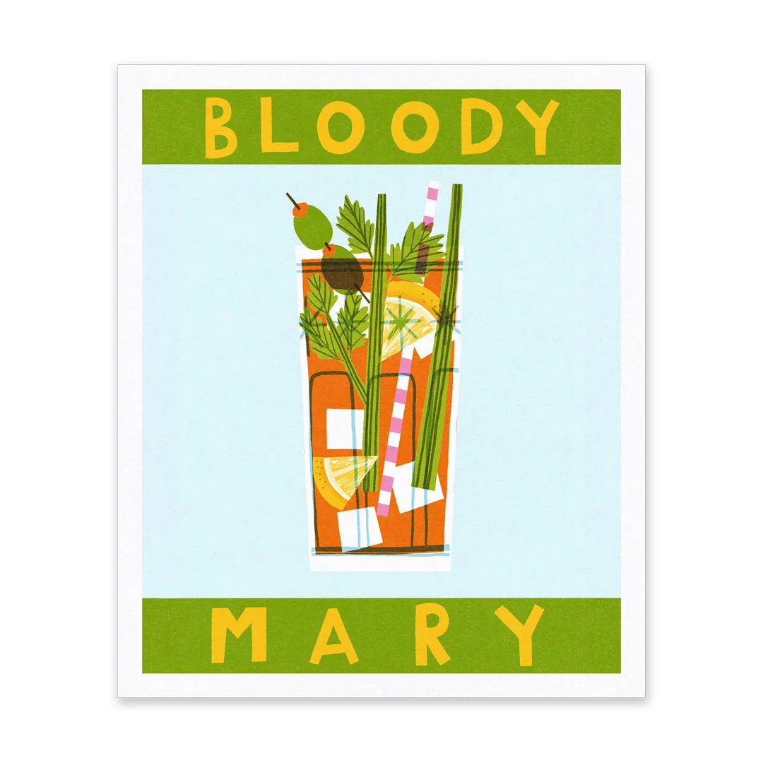 Bloody Mary Cocktail Riso Print | Penny Black