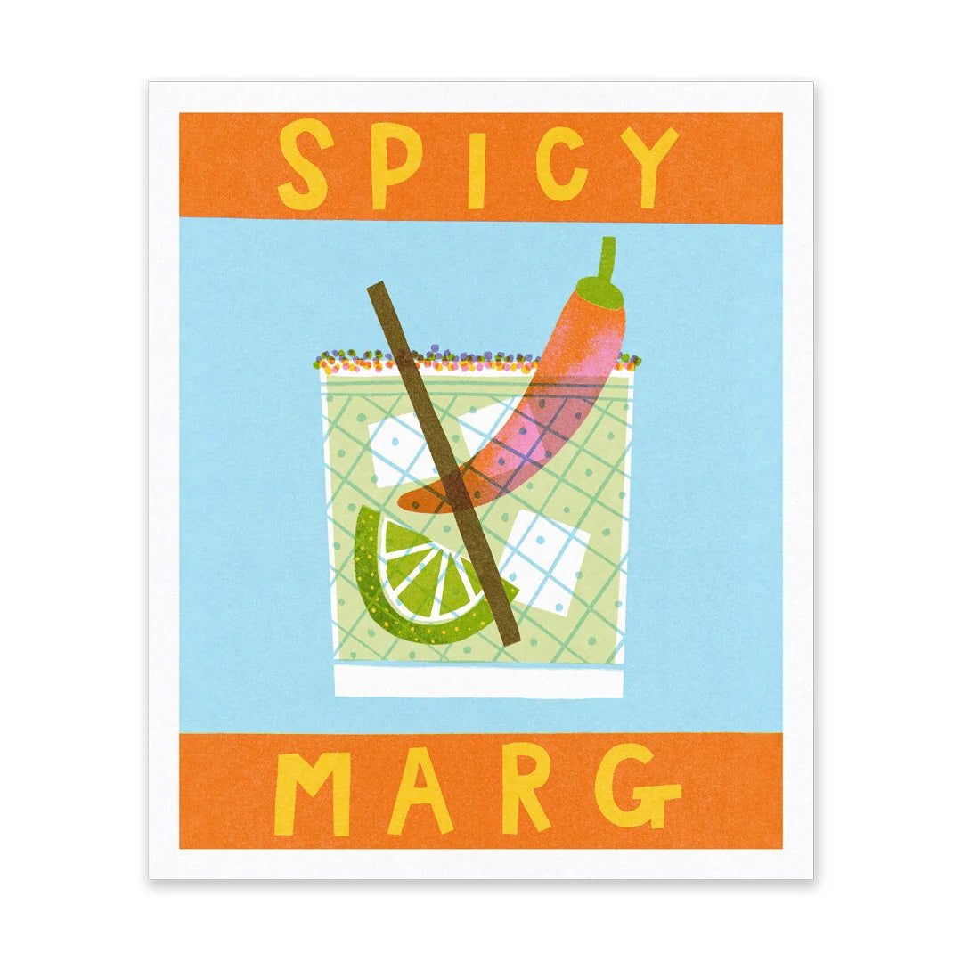 Spicy Marg Cocktail Riso Print | Penny Black
