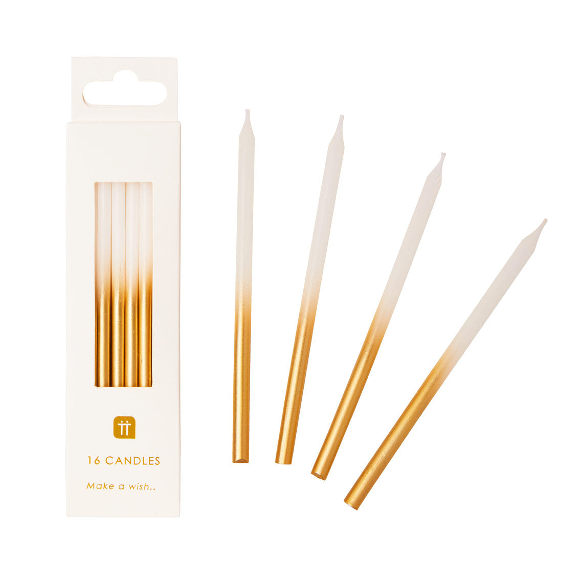 Gold Luxe Birthday Candles 16 Pk
